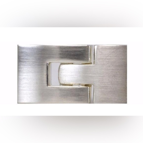 Leighelena Silver Double Jigsaw Beige Marked Lizard Bracelet - Picture 2 of 10